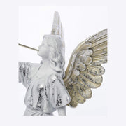 Prémium kategóriás, klasszikus stílusú, 40 cm magas harsonás karácsonyi angyal figura