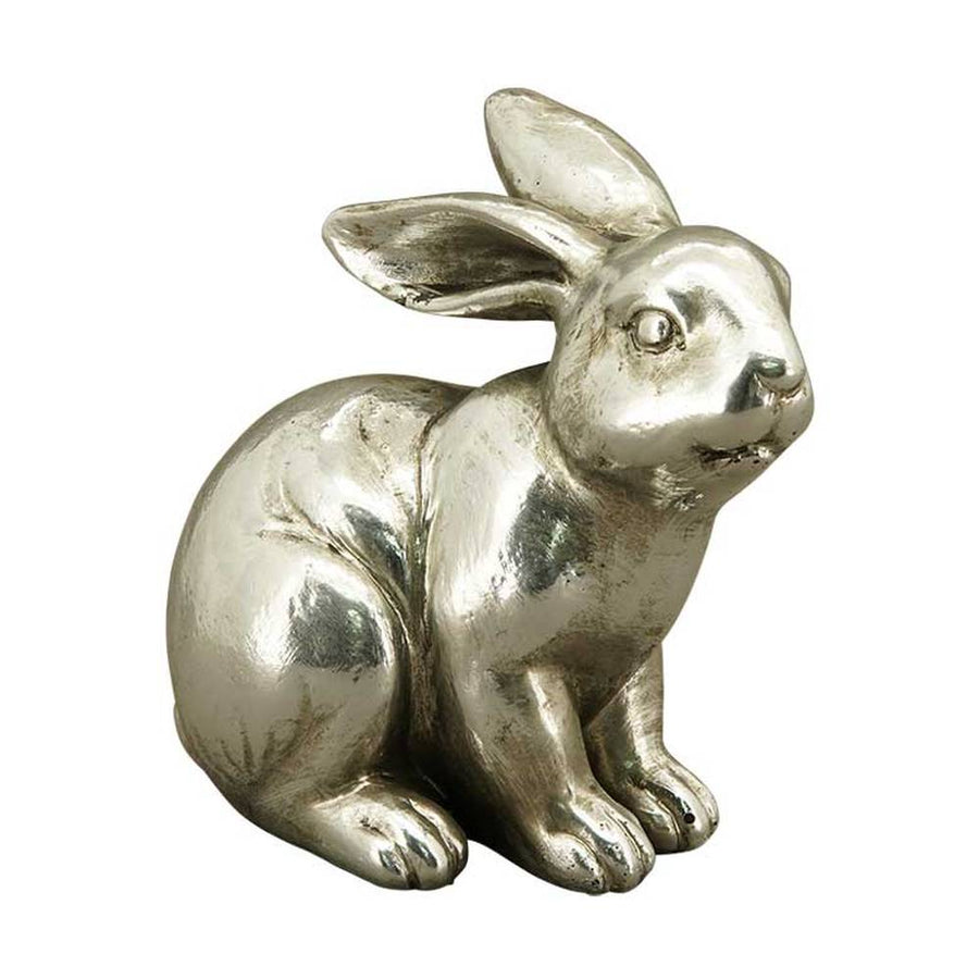 14,5 cm magas, glamour stílusú, ezüst színű húsvéti nyuszi figura