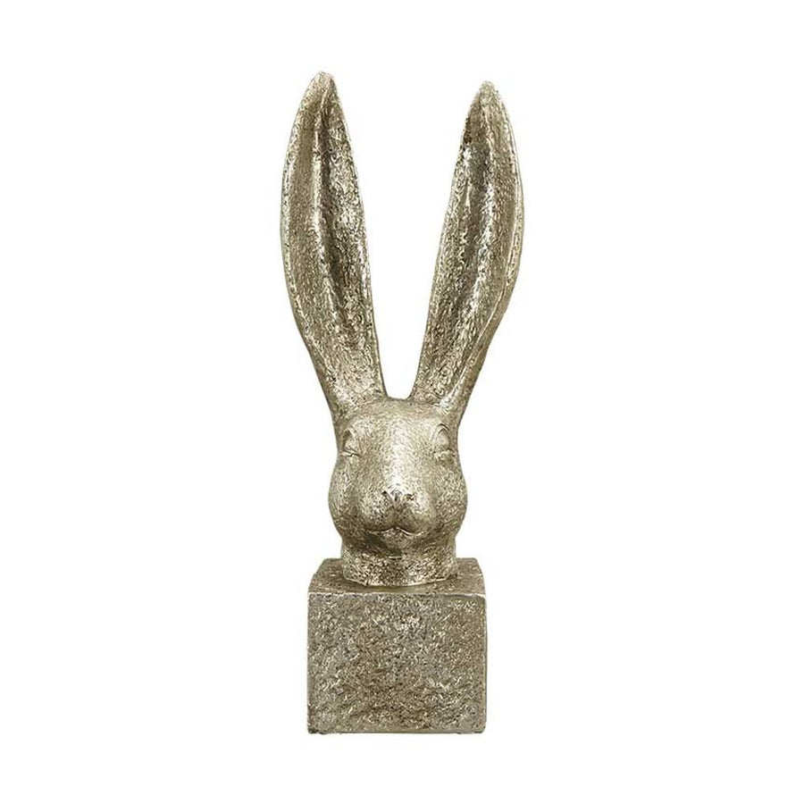 Glamour stílusú, 28,5 cm magas, ezüst színű húsvéti nyuszifej dísz