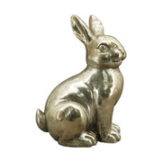 26 cm magas, glamour stílusú, ezüst színű húsvéti nyuszi figura