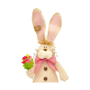 Vidéki, farmhouse stílusú, rusztikus fém csengőkkel díszített, kézzel varrott nyuszi figura.