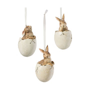 Vintage stílusú,, függeszthető húsvéti nyuszi figura tojáshéjban.