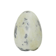 Rusztikus vidéki stílusú, 7 cm átmérőjű és 10 cm magas, antikolt felületű, krém színű húsvéti kerámia tojás.