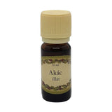 Akác illatú illóolaj 10 ml barna üvegcsében, bézs kupakkal – édes, mézes, virágos aromaterápiás olaj.