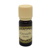 Citronella illatú illóolaj 10 ml barna üvegcsében, bézs kupakkal – friss, citrusos, rovarriasztó aromaterápiás olaj.