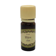 Hárs illatú illóolaj 10 ml barna üvegcsében, bézs kupakkal – mézes, nyugtató, virágos aromaterápiás olaj.