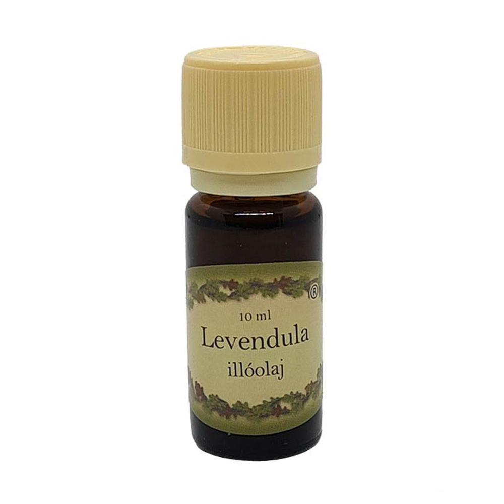 Levendula illóolaj 10 ml-es barna üvegcsében, világos kupakkal, klasszikus nyugtató illattal, párologtatásra.