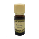 Narancs illatú illóolaj 10 ml-es barna üvegcsében, krémszínű kupakkal, természetes citrusos aromával, párologtatásra ajánlott.