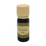 Tearózsa illatú illóolaj 10 ml barna üvegcsében, bézs kupakkal – nőies, lágy és nyugtató aromaterápiás illat.