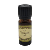 Tömjén illatú illóolaj 10 ml barna üvegcsében, fekete kupakkal – balzsamos, füstös, spirituális aromaterápiás olaj.