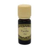 Vanília illóolaj 10 ml-es barna üvegcsében, krémszínű kupakkal, édes, krémes illattal, párologtatásra.