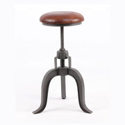 Ipari stílusú, bőrüléses, állítható magasságú bárszék
