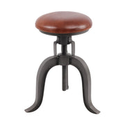 Ipari stílusú, bőrüléses, állítható magasságú fekete bárszék