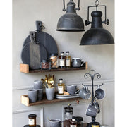 Industrial, loft stílusú fekete régies antikolt felületű ipari fém függeszték lámpa