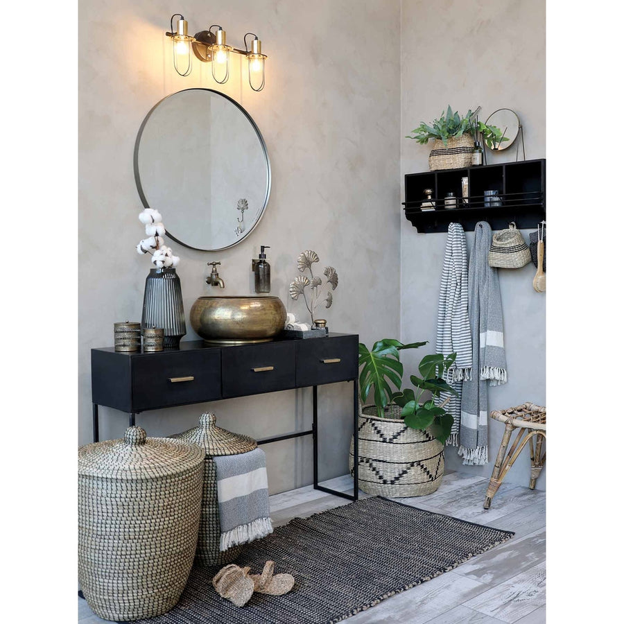 FACTORY antik szén fém falipolc fogassal 80 cm