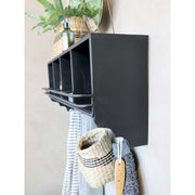 FACTORY antik szén fém falipolc fogassal 80 cm