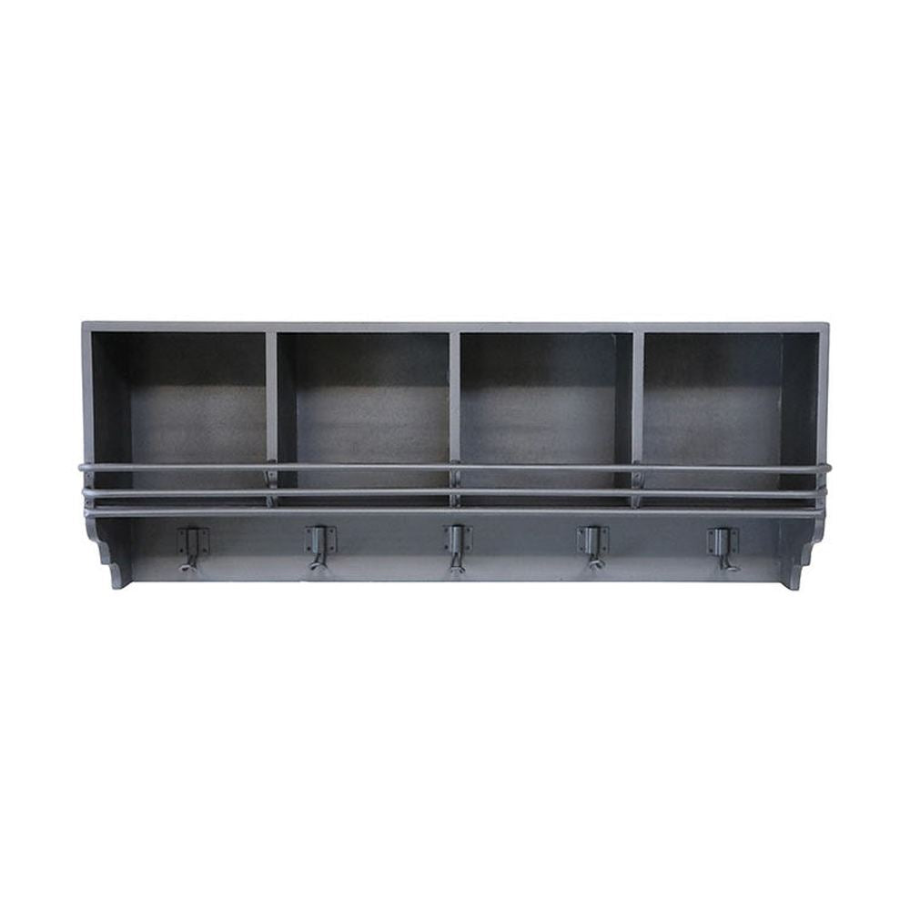 FACTORY antik szén fém falipolc fogassal 80 cm