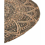 Ethnic stílusú, jutából készült kör szőnyeg
