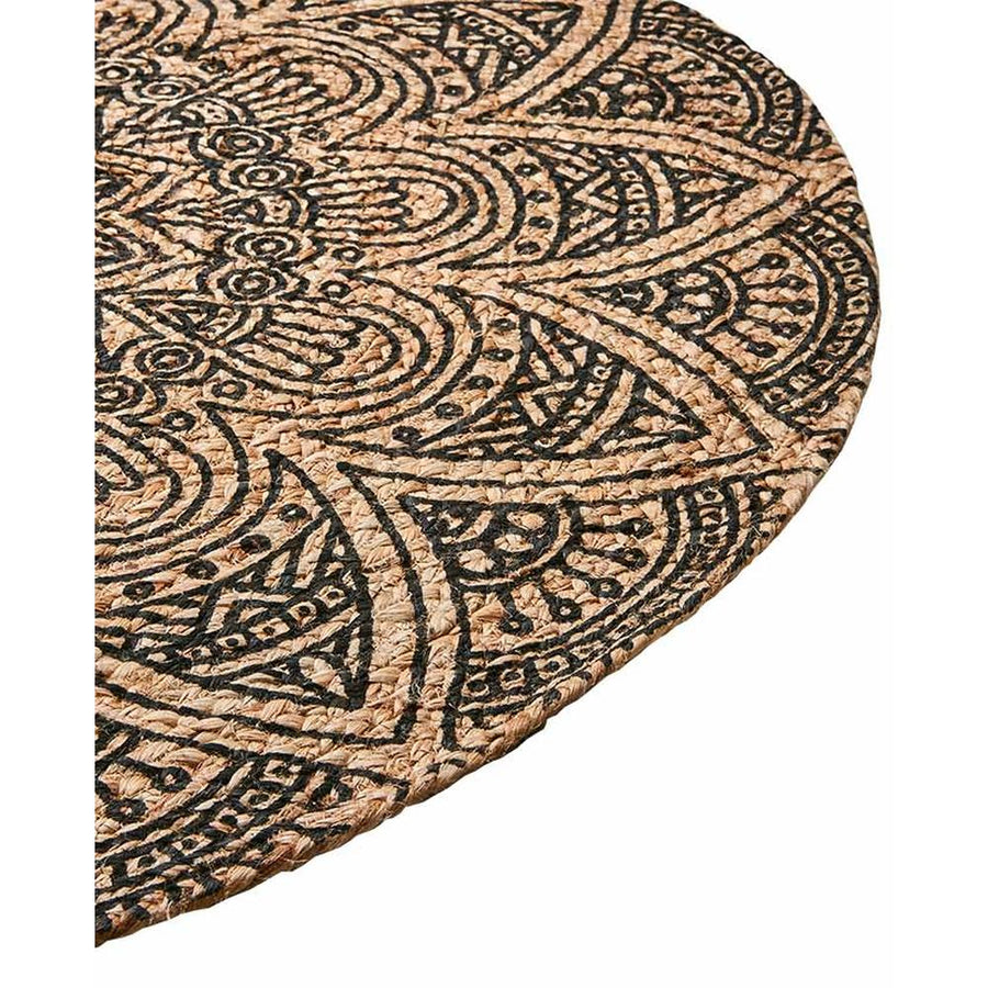 Ethnic stílusú, jutából készült kör szőnyeg