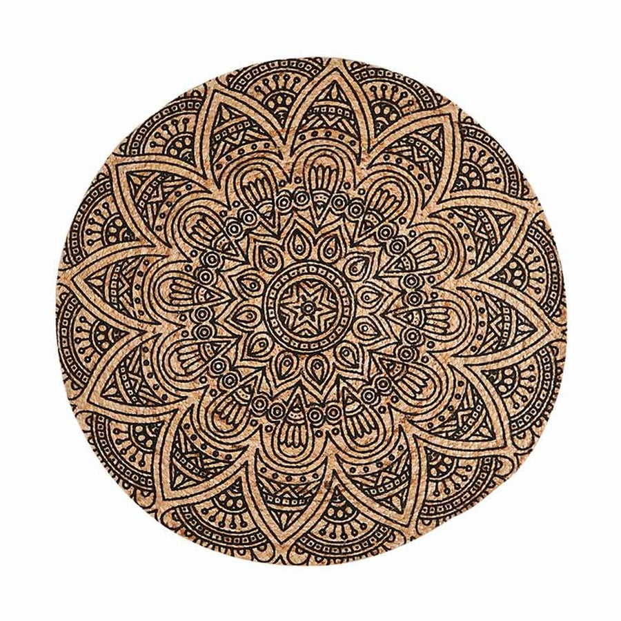 Ethnic stílusú, jutából készült kör szőnyeg