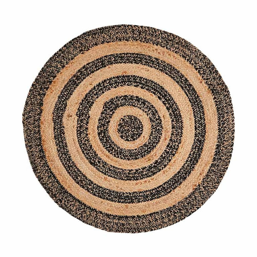 Ethnic stílusú, jutából készült kör szőnyeg
