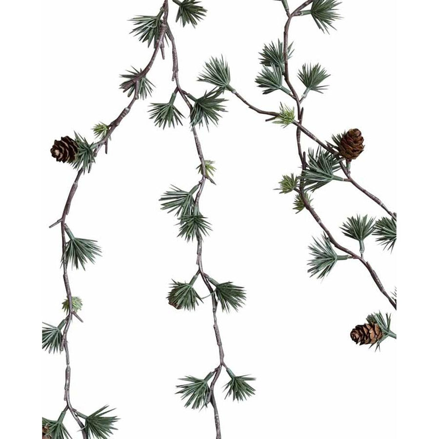 Tobozokkal díszített mű karácsonyi cédrus fenyő girland.