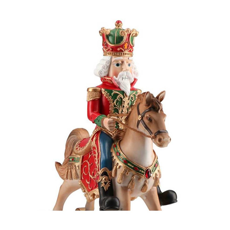 Klasszikus stílusú, nagyméretű,, karácsonyi hintalovon ülő diótörő király.
