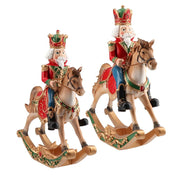 Kétféle méretű, Klasszikus stílusú, karácsonyi hintalovon ülő diótörő király