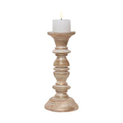 Vidéki, rusztikus stílusú, 30,5 cm magas, antikolt arany felületű, karácsonyi mangófa gyertyatartó