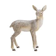 Pöttyös hátú, deres felületű, szürke színű karácsonyi őzike figura.