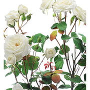 Prémium kategóriás, nagy méretű élethű rózsabokor vintage kaspóban