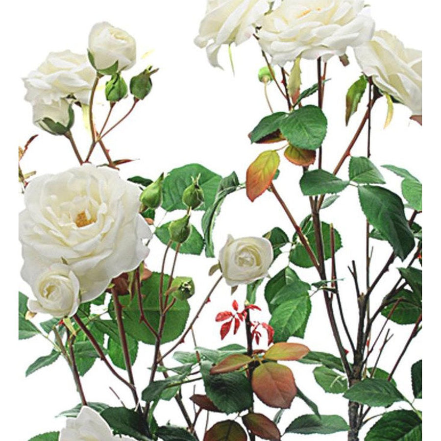 Prémium kategóriás, nagy méretű élethű rózsabokor vintage kaspóban