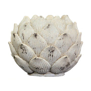 Antikolt, rusztikus megjelenésű virágkehely formájú kerámia mécsestartó.