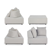 Homokszürke színű, kortárs kerti ülőgarnitúra.