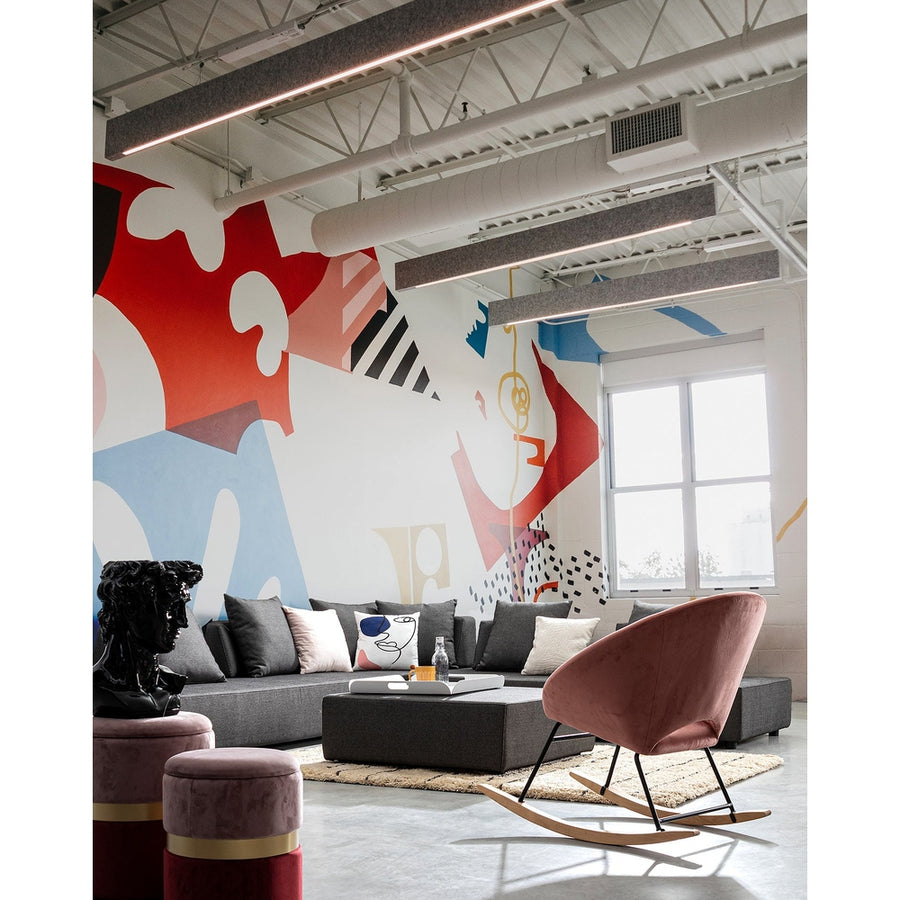 Sötétszürke színű kortárs kerti ülőgarnitúra., loft nappaliban. 