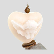 Vintage stílusú, kókusz illatú kézműves illatfüzér, angyal figurás szív formájú krémviasszal.