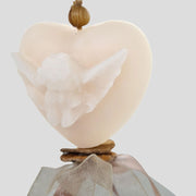 Vintage stílusú, kókusz illatú kézműves illatfüzér, angyal figurás szív formájú krémviasszal.