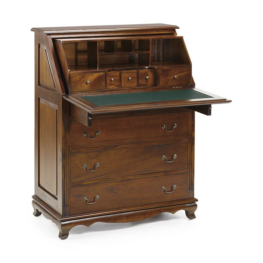 Tömör mahagónifából készült klasszikus koloniál stílusú kézműves szekreter