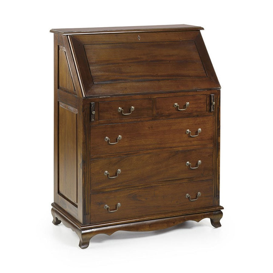 Tömör mahagónifából készült klasszikus koloniál stílusú kézműves szekreter