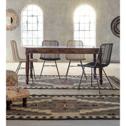 Skandináv kortárs stílusú, natúr színű, valódi rattanból és fémből készült formatervezett étkezőszék.