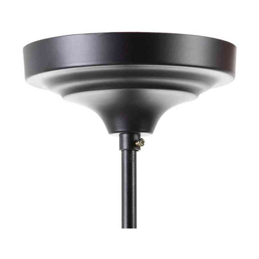 Kortárs mediterrán stílusú, matt fekete színű dombormintás fémből és fa gyöngysorból készült függeszték csillár