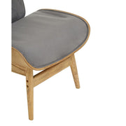 Prémium minőségű, kortárs stílusú, hajlított szilfából készült szürke színű bársonnyal kárpitozott szárnyas relaxációs szék