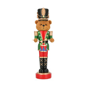 Klasszikus stílusú, LED-es kialakítású, 46 cm magas, karácsonyi dobos diótörő maci.