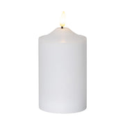 Élethű megjelenésű, valódi viaszból készült, fehér színű LED gyertya.