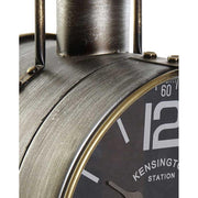 Ipari loft stílusú, fémből küszét, antikolt felületű nagyméretű asztali óra