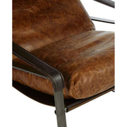 HOXTON dohánybarna relaxációs pihenő bőr fotel