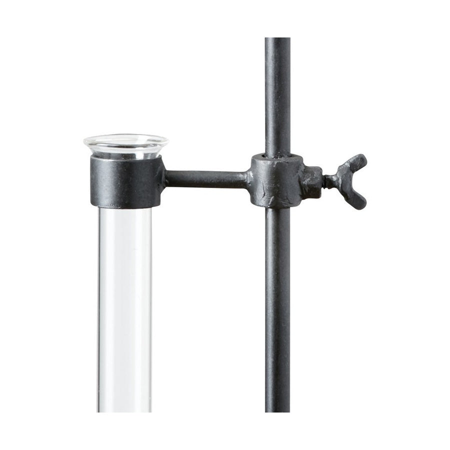 Loft stílusú, peremes üveg kémcső váza modern fémállványon