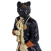 Barokkos megjelenésű, fub funky, vintage stílusú, fekete és krém színű macskafigurás fogas