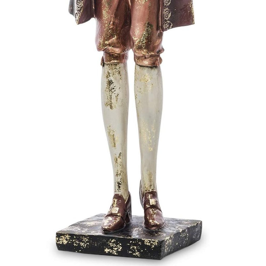 Nagyméretű, 57 cm magas, Fub Funky stílusú, rokokó kosztümös nyuszifigura órával a kezében