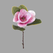 Virágzó mű magnólia ág, egy darab pink színű nyílt virággal